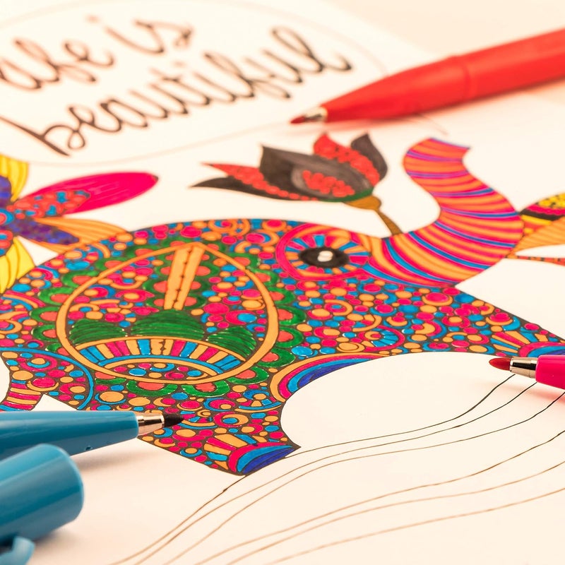 Pentel Arts Sign Pen, Black Ink, 2 Pack (S520BP2A), Assorted - Image 4