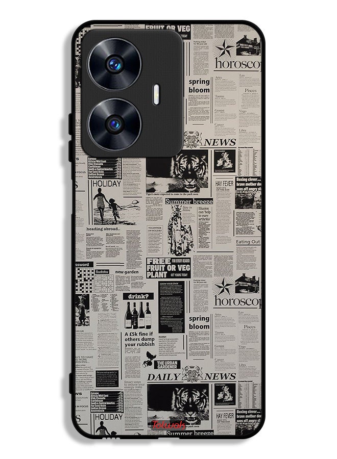 Tolwak جراب حماية لهاتف Realme C55 مع تسجيل صحيفة - Image 1