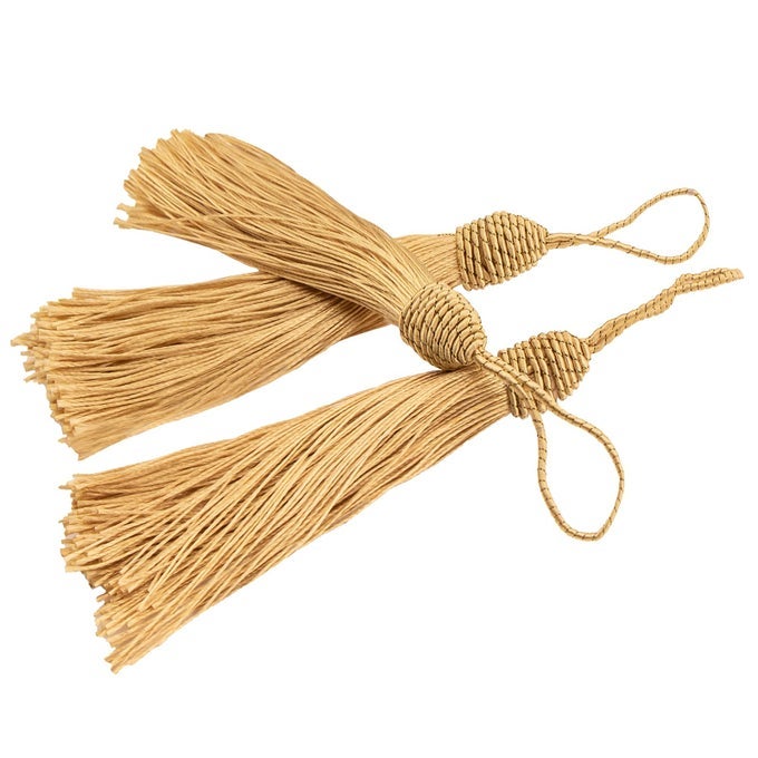 BOOKMARK TASSELS 20PCS 15CM6 INCH LIGHT GOLD TASSELS WITH PINEAPPLE HEAD SEWING TASSELS SILKY FLOSS MINI CRAFT TASSELS WITH CORD LOOP FOR KEYCHAIN EARRING JEWELRY