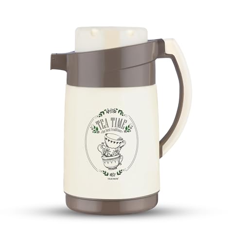 Trueware Aqua Jug Insulated Flask -1000 Ml | Insulated Tea Pot Kettle Inner Steel Outer Plastic | Hot & Cold | Food Grade Plastic | Lightweight BPA-Free | Wide Mouth Design | Ideal for Office, Travel - Image 1