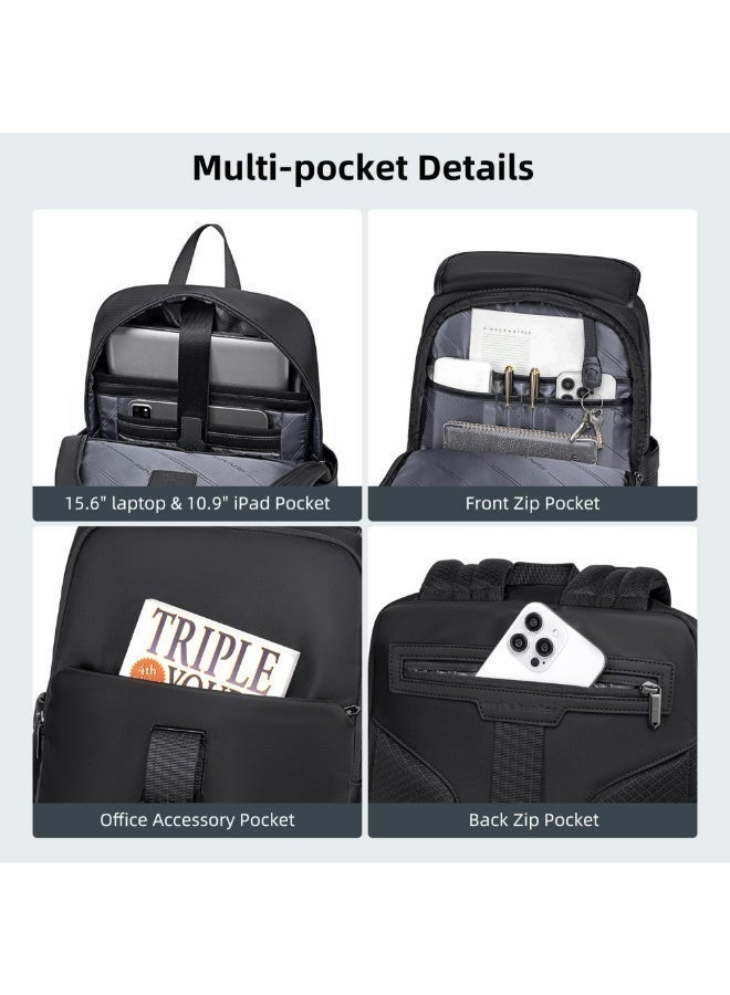 أركتيك هانتر حقيبة ظهر Arctic Hunter للكمبيوتر المحمول للرجال بسعة 15 لترًا، حقيبة ظهر أنيقة ثقيلة مقاومة للماء لأجهزة الكمبيوتر المحمول مقاس 15.6 بوصة، حقيبة ظهر متعددة المقصورات مع مشبك مضاد للسرقة، حقيبة ظهر مكتب للسفر - Image 2