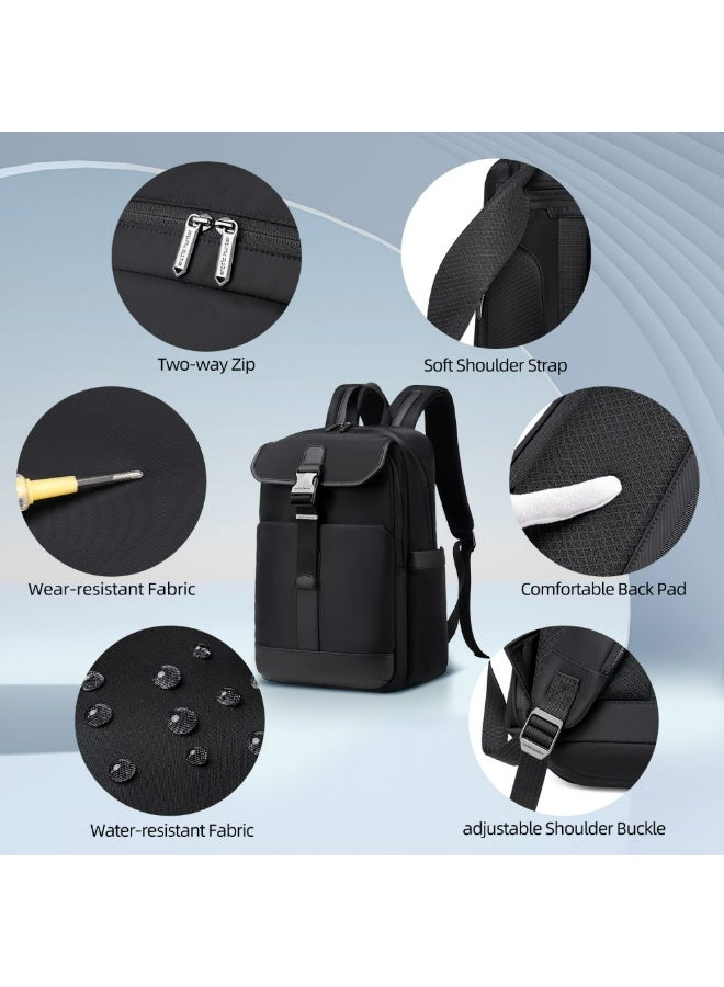 أركتيك هانتر حقيبة ظهر Arctic Hunter للكمبيوتر المحمول للرجال بسعة 15 لترًا، حقيبة ظهر أنيقة ثقيلة مقاومة للماء لأجهزة الكمبيوتر المحمول مقاس 15.6 بوصة، حقيبة ظهر متعددة المقصورات مع مشبك مضاد للسرقة، حقيبة ظهر مكتب للسفر - Image 4