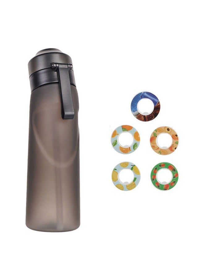 Hihonor - Air Water Bottle with 5 PCS Flavor Pods, 650ml Fruit Fragrance Scented Water Cup with Straw, BPA Free, 0% Sugar, for Outdoor Sports, Gifts for Friends, Birthday Gifts (1 Black Bottle+5 Pods Flavors) - Image 1