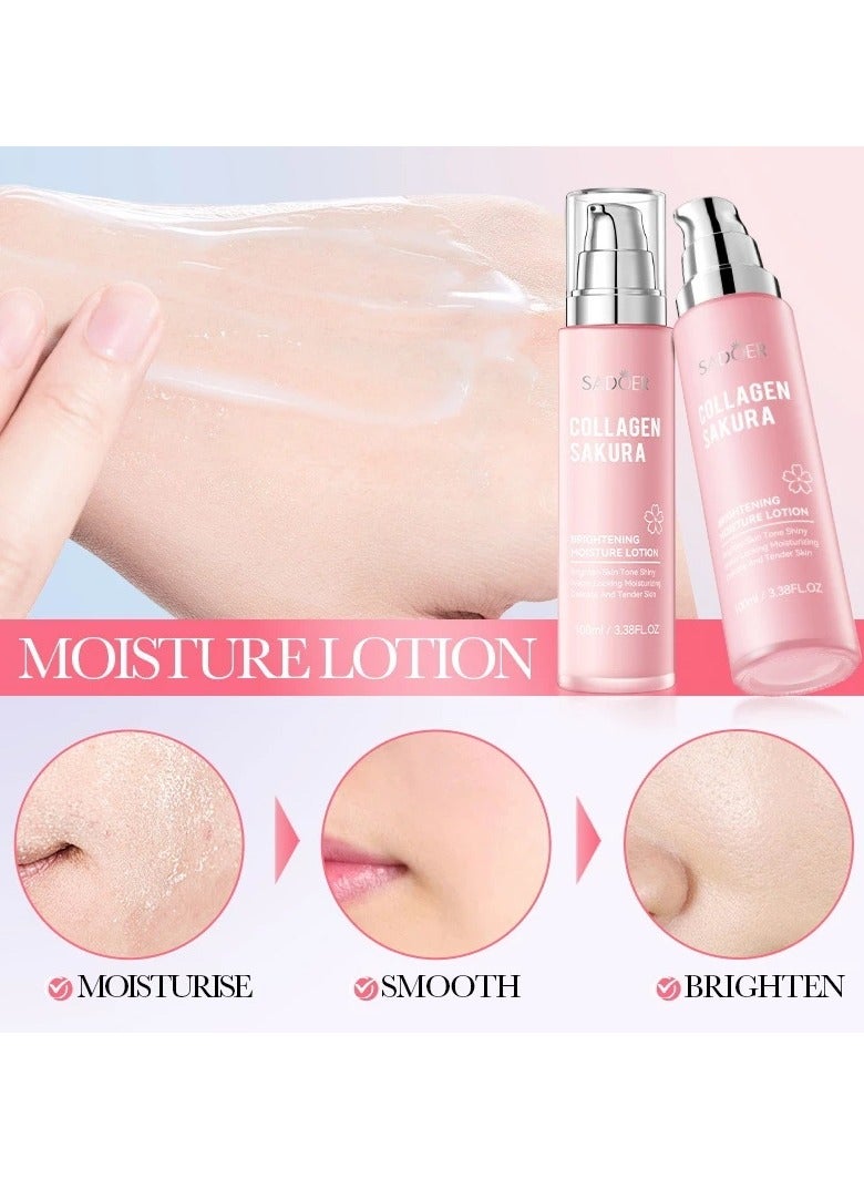 SADOER Sakura collagen Skin Barrier Repair Moisturize Lotion Anti Aging Cream Day Night Cream - Image 3