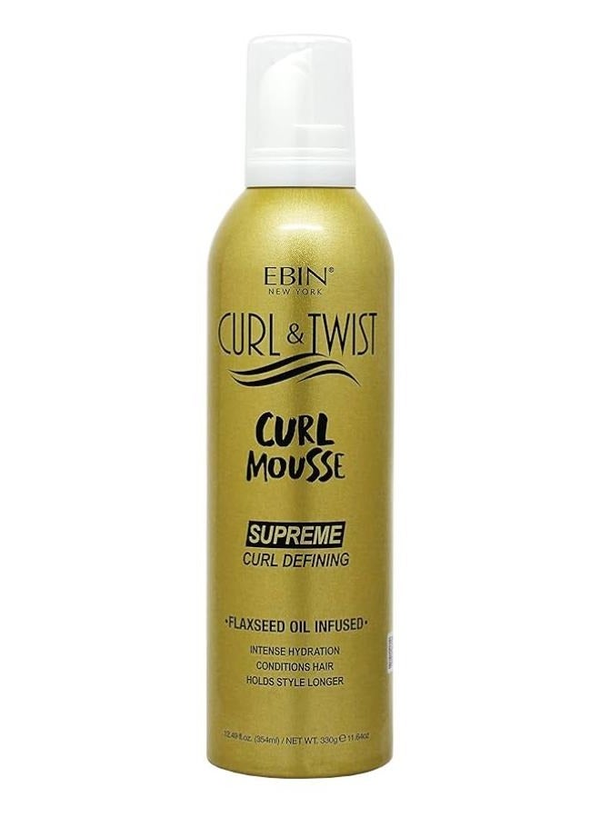 EBIN Defining Mousse 12.49 fl oz 354 ml Enriched with flaxseed oil coconut oil, and vitamin E prevents dryness restores vitality adds shine to curls