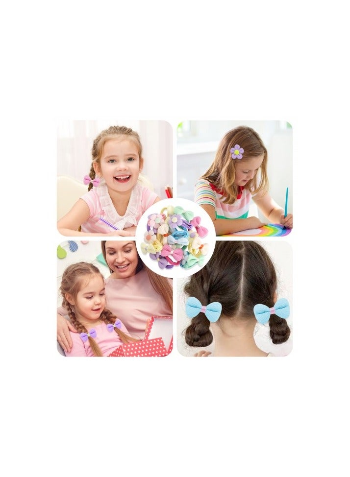 24 رباط شعر للبنات – بتصميمات زهور وأقواس، ملونة ومرنة، إكسسوارات شعر لطيفة للأطفال والبنات الصغيرات - Image 3