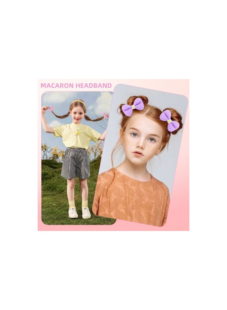 24 رباط شعر للبنات – بتصميمات زهور وأقواس، ملونة ومرنة، إكسسوارات شعر لطيفة للأطفال والبنات الصغيرات - Image 4