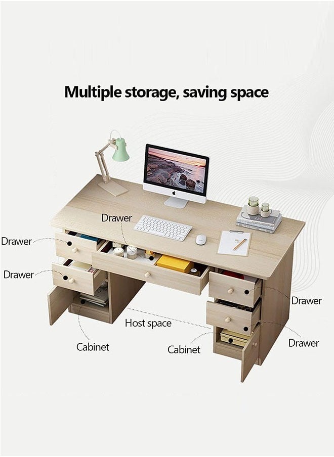 Generic - Computer Desk, Writing Desk with Drawers, Home Office Study Desk, Computer Table Work Desk Corner Desk - Image 1