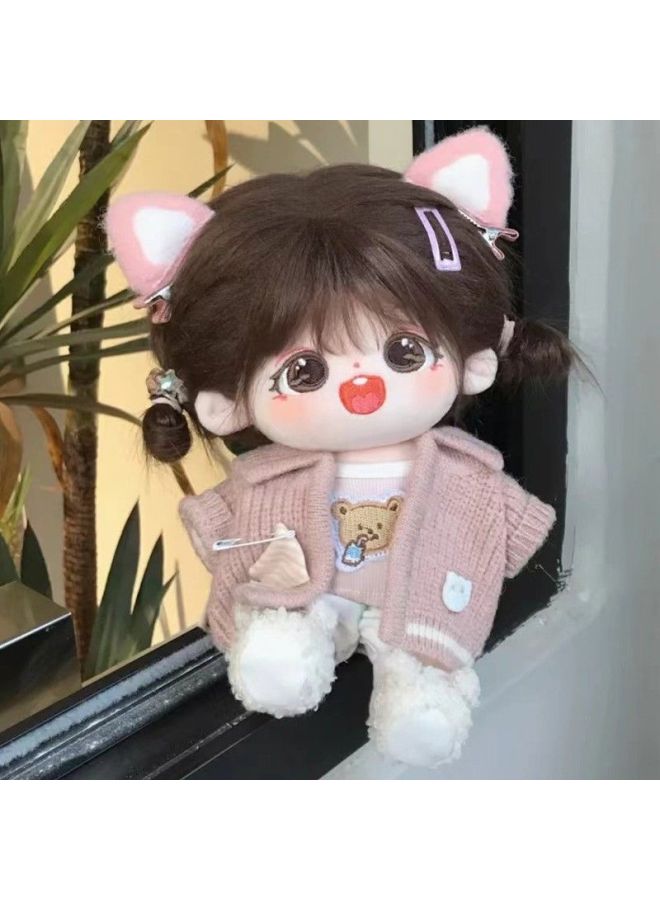 Chestnut Cotton Doll Girl Doll 20cm No Attribute Can Be Changed Plush Doll Friends Girl Birthday Gift-Specifications:20cm (no Skeleton)-Color:Naked Baby + Hairstyle + Wizard 5-piece Set (gift) - Image 2