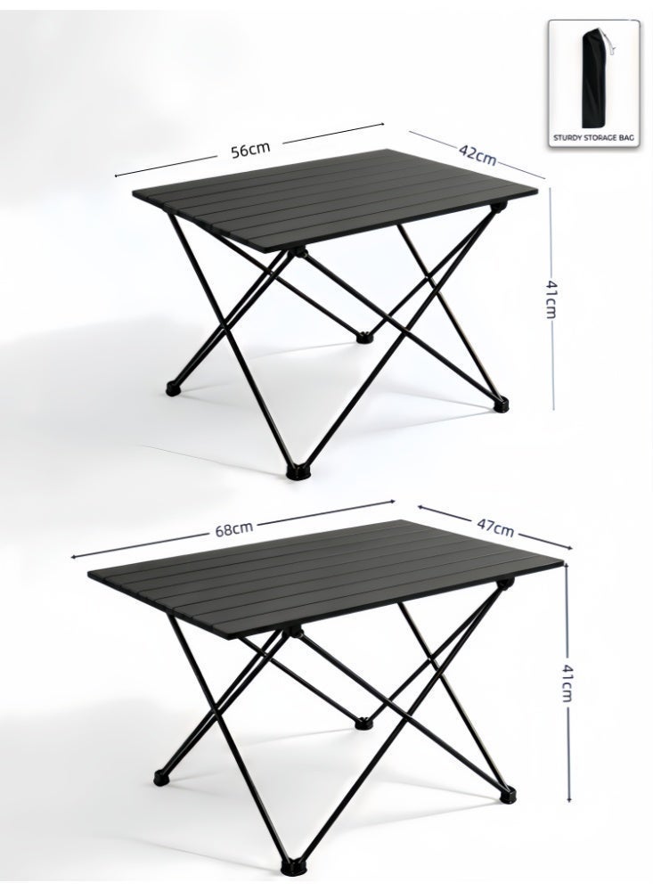 Zanotta Folding Camping Table Roll-Up Pinic Table Black Outdoor Higking Table with Carry Bag Black 68*47cm*41cm - Image 5
