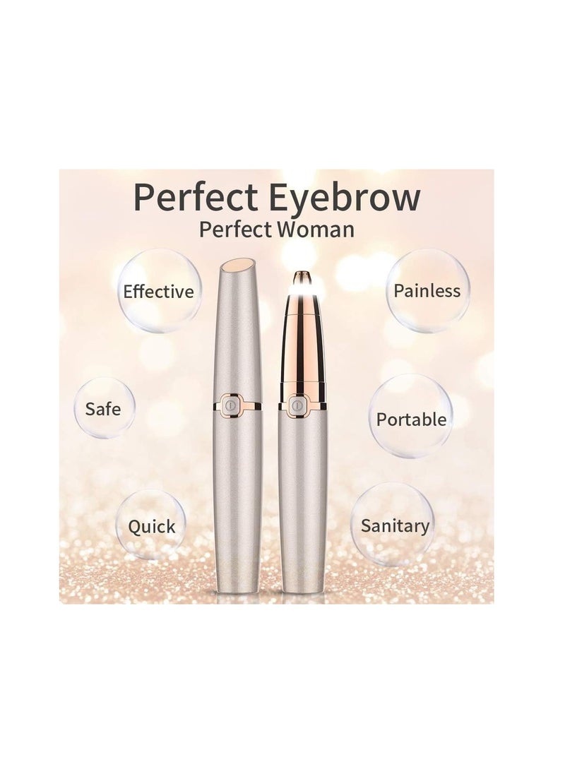 Furtey Eyebrow Trimmer Women with LED Light Painless Protable Safe Lady Trimmer Eyebrow Epilator Pen for  Eyebrow Hair Removal for Women Men  - Image 1
