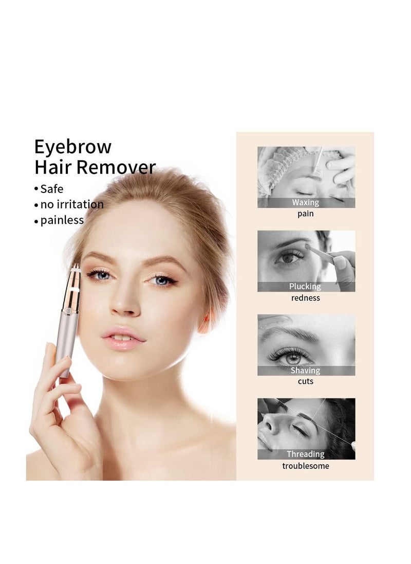 Furtey Eyebrow Trimmer Women with LED Light Painless Protable Safe Lady Trimmer Eyebrow Epilator Pen for  Eyebrow Hair Removal for Women Men  - Image 4