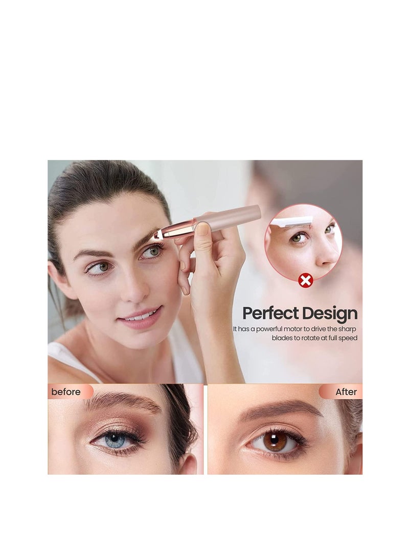Furtey Eyebrow Trimmer Women with LED Light Painless Protable Safe Lady Trimmer Eyebrow Epilator Pen for  Eyebrow Hair Removal for Women Men  - Image 2