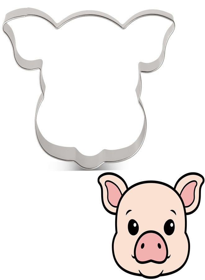 LILIAO 4.6" Pig Face Cookie Cutter Sandwich Cutters, Stainless Steel - Image 1