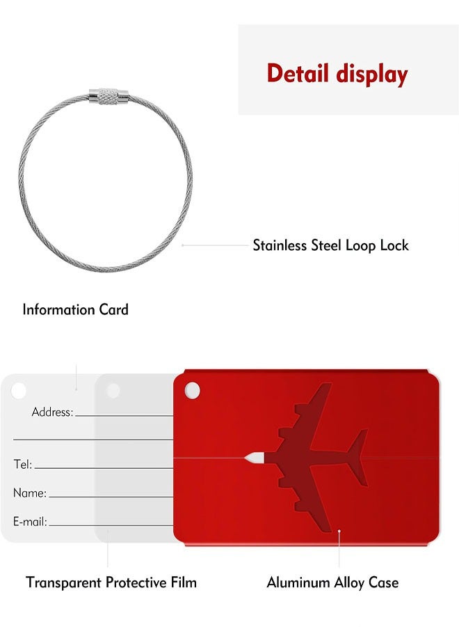 4 Pcs Luggage Tags, Luggage Labels Travel Suitcases Aluminium Tags with Name ID Card for Luggage Baggage Identity ID Labels - Image 2