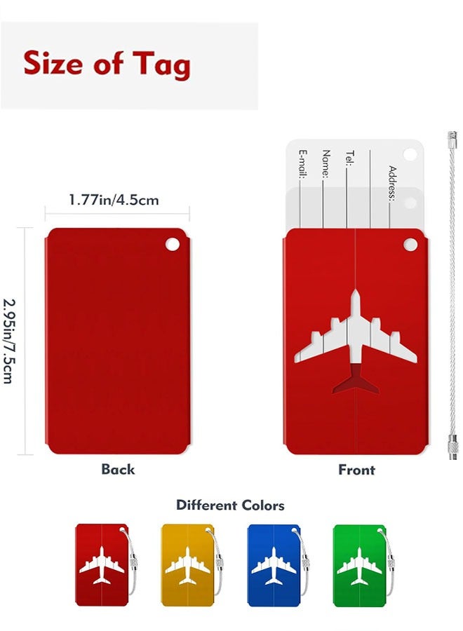 4 Pcs Luggage Tags, Luggage Labels Travel Suitcases Aluminium Tags with Name ID Card for Luggage Baggage Identity ID Labels - Image 3
