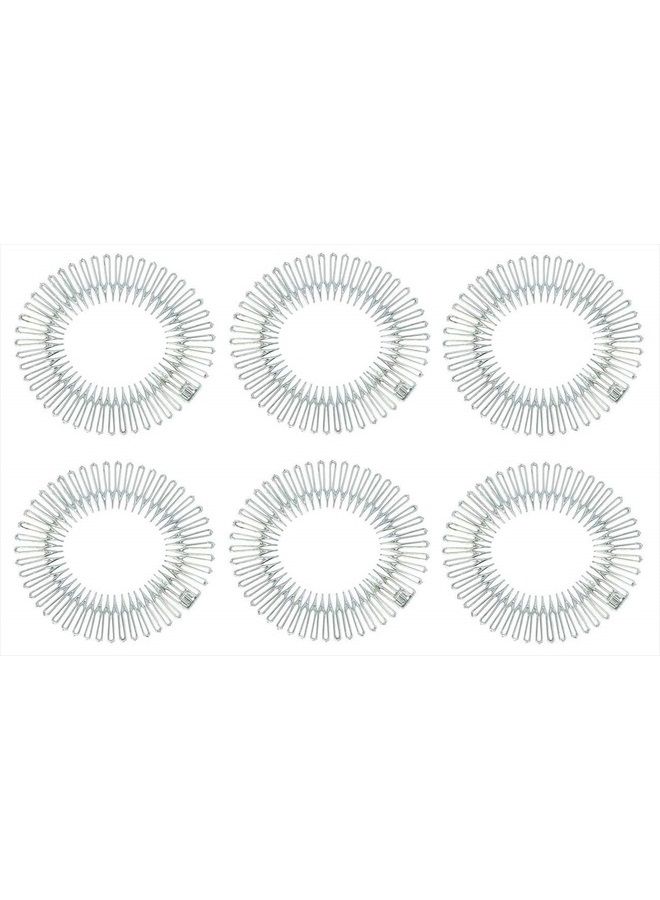 Fodattm 6PCS Women Lady Stretch Flexible Plastic Full Circle Hair Comb Headband Hair Hoop Hair Clip Spring Head Band with Deep Teeth (Clear) - Image 1