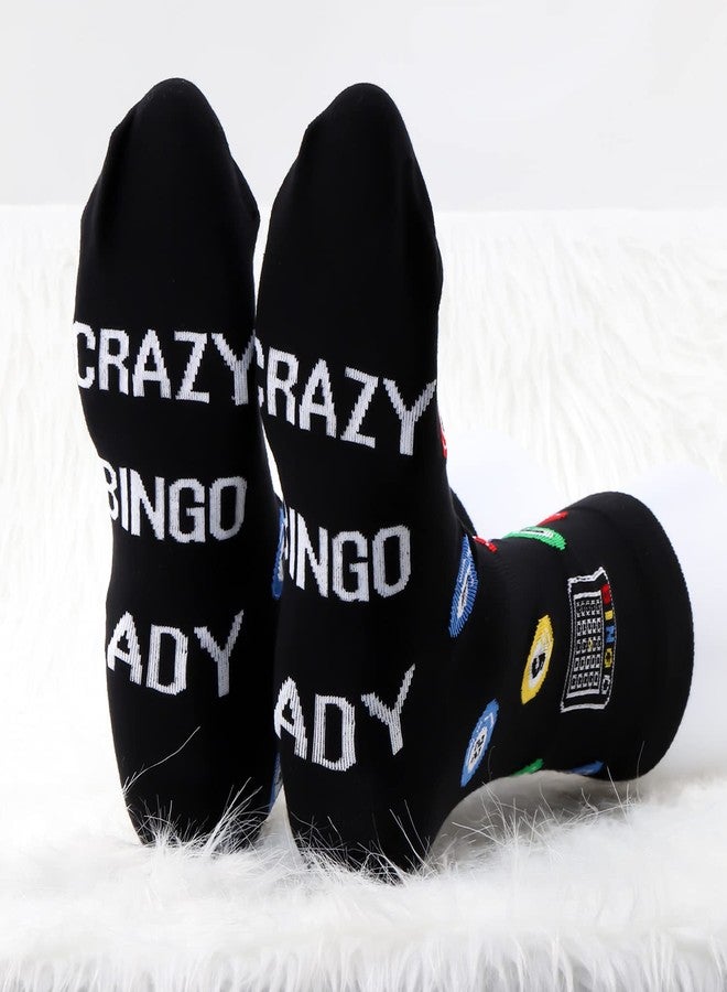MBMSO Funny BGO Socks BGO Lovers Gifts 2 Pairs Crazy BGO Lady Dress Socks BGO Game Gifts (Crazy bingo lady) - Image 2