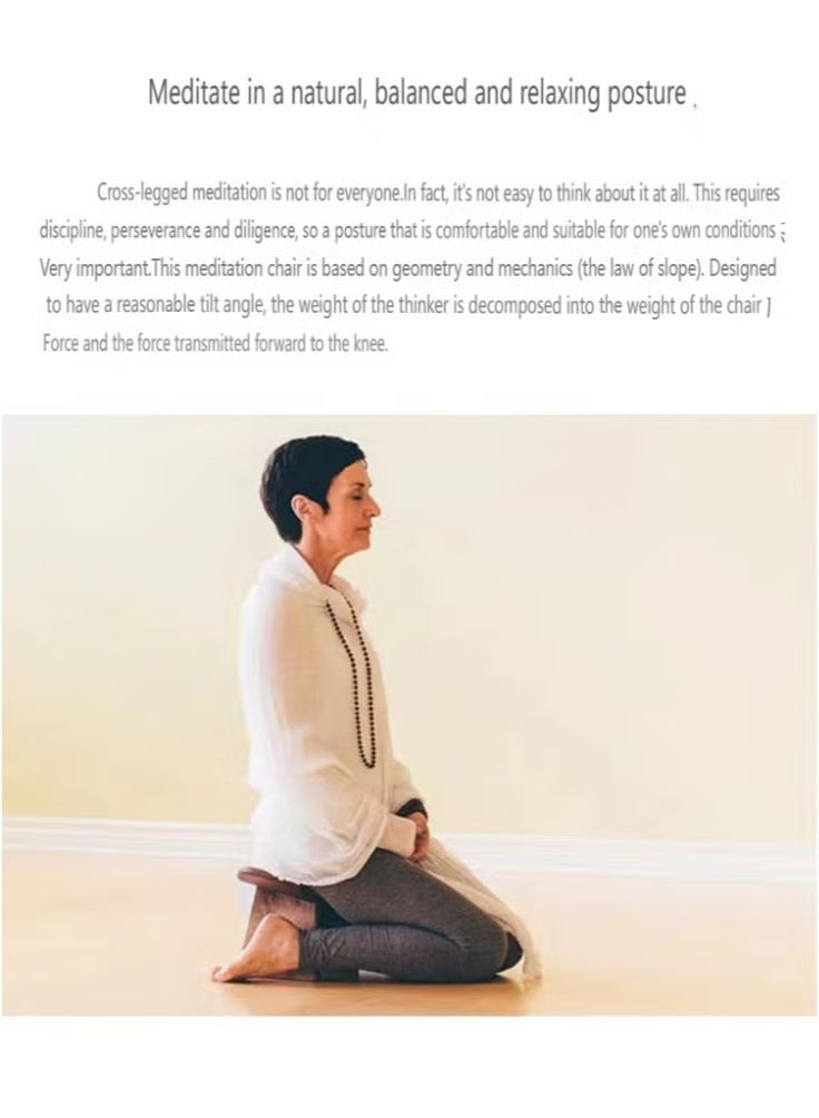 Generic Wooden Yoga Stool Meditation Stool Simple Solid Wood Kneeling Stool Special Yoga Stool Black Walnut Small Yoga Stool (42 * 21 * 16 cm) - Image 3