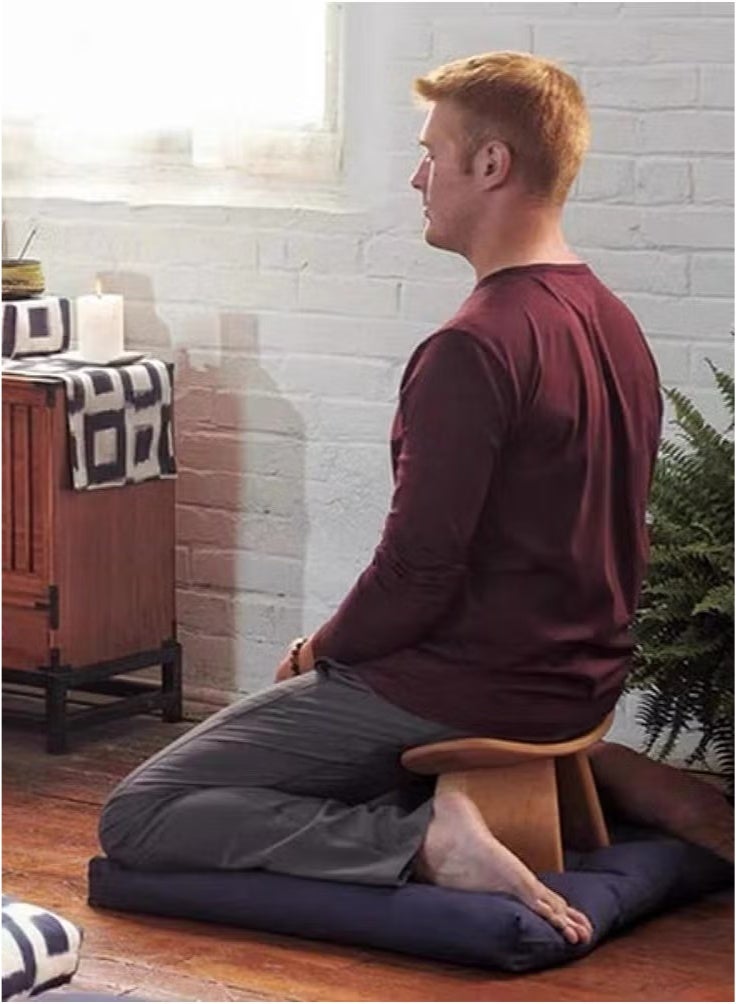 Generic Wooden Yoga Stool Meditation Stool Simple Solid Wood Kneeling Stool Special Yoga Stool Black Walnut Small Yoga Stool (42 * 21 * 16 cm) - Image 5