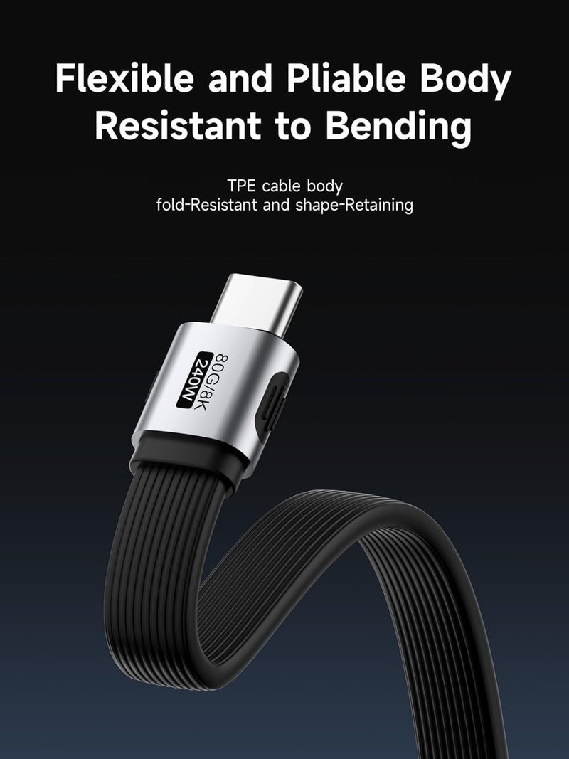 هاجيبس كابل هاجيبيس USB4، نقل بيانات بسرعة 80 جيجابت/ثانية، شحن سريع بقدرة 240 واط من نوع USB-C، كابل قصير USB 4 V2.0 بدقة 8K@60Hz لأجهزة iPhone 17 16 15 Pro Max وiPad Pro وThunderbolt 5/4 (مستقيم، 15 سم) - Image 5