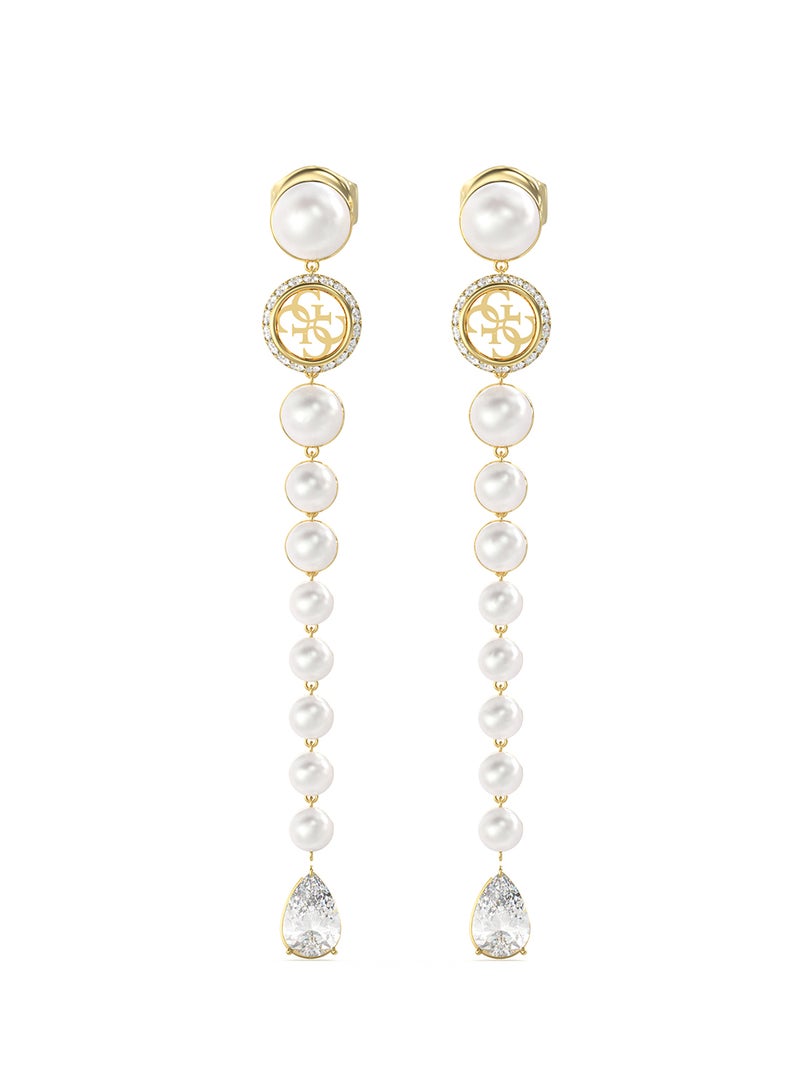 جس أقراط صغيرة لؤلؤية بشعار