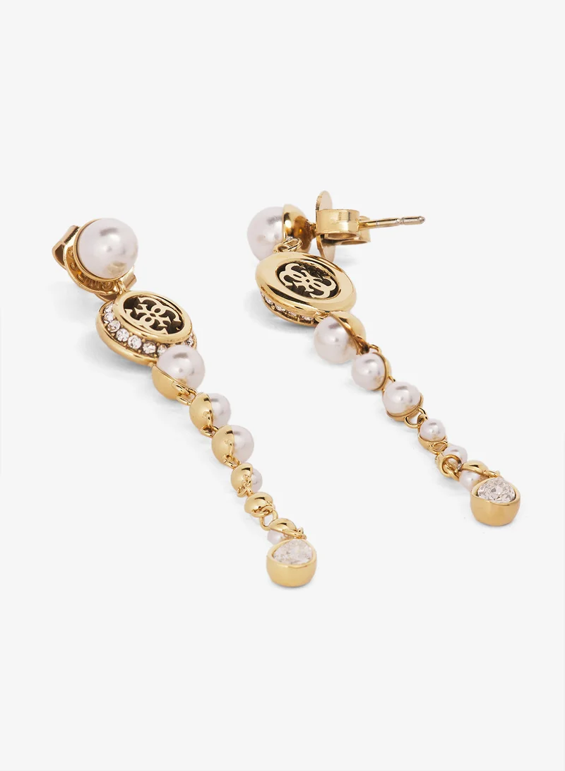 GUESS Tiny Pearly Logo Earrings