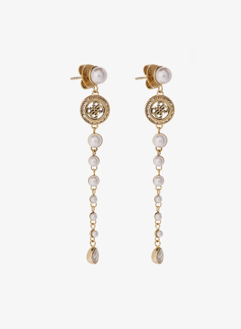 GUESS Tiny Pearly Logo Earrings