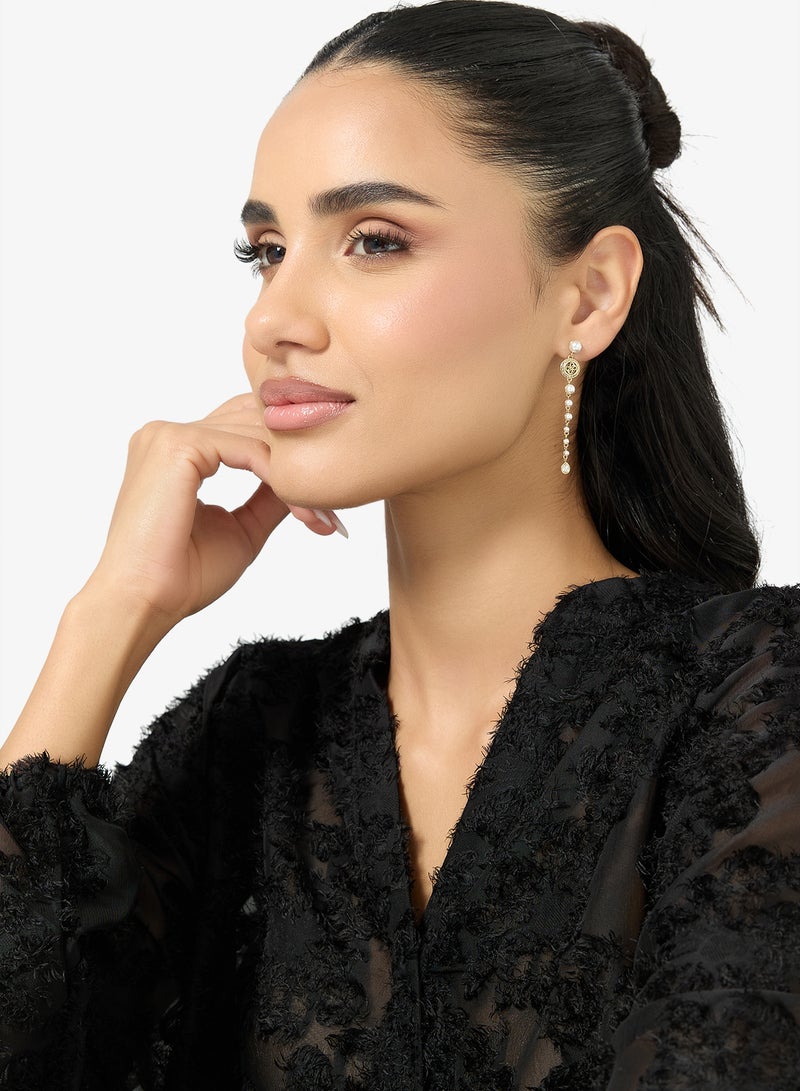 GUESS Tiny Pearly Logo Earrings - Image 4