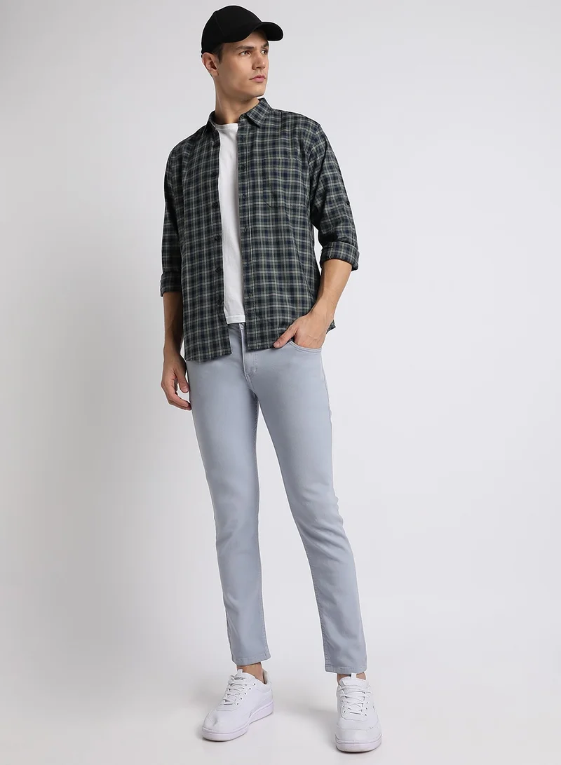 Dennis Lingo Navy Casual Shirt for Men - Regular Fit, Versatile