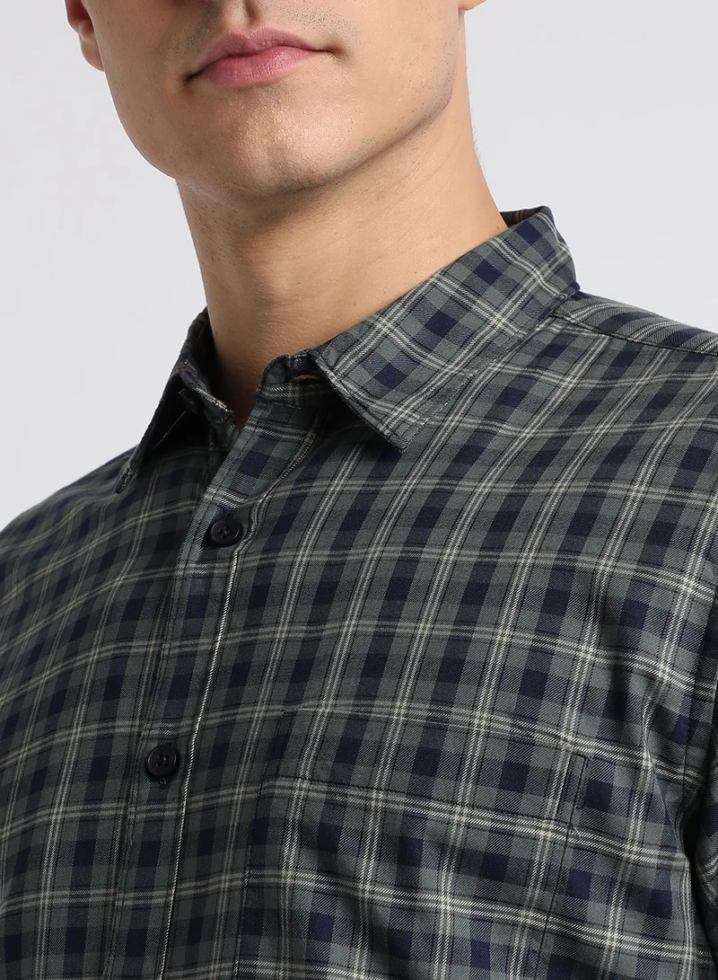 Dennis Lingo Navy Casual Shirt for Men - Regular Fit, Versatile
