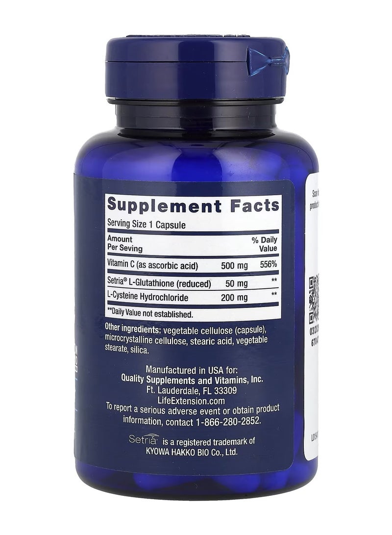 Life Extension Glutathione, Cysteine And C, 100 Capsules - Image 2