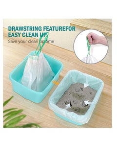 ECVV Cat Litter Box Liners Jumbo Disposable Bags with Drawstring for Cat Kitty Pet Waste Litter Box Bag 2 Rolls, Extra-Thick Scratch Resistant  - Image 2