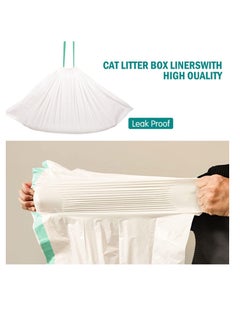 ECVV Cat Litter Box Liners Jumbo Disposable Bags with Drawstring for Cat Kitty Pet Waste Litter Box Bag 2 Rolls, Extra-Thick Scratch Resistant  - Image 3