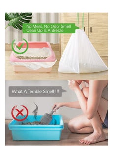 ECVV Cat Litter Box Liners Jumbo Disposable Bags with Drawstring for Cat Kitty Pet Waste Litter Box Bag 2 Rolls, Extra-Thick Scratch Resistant  - Image 4