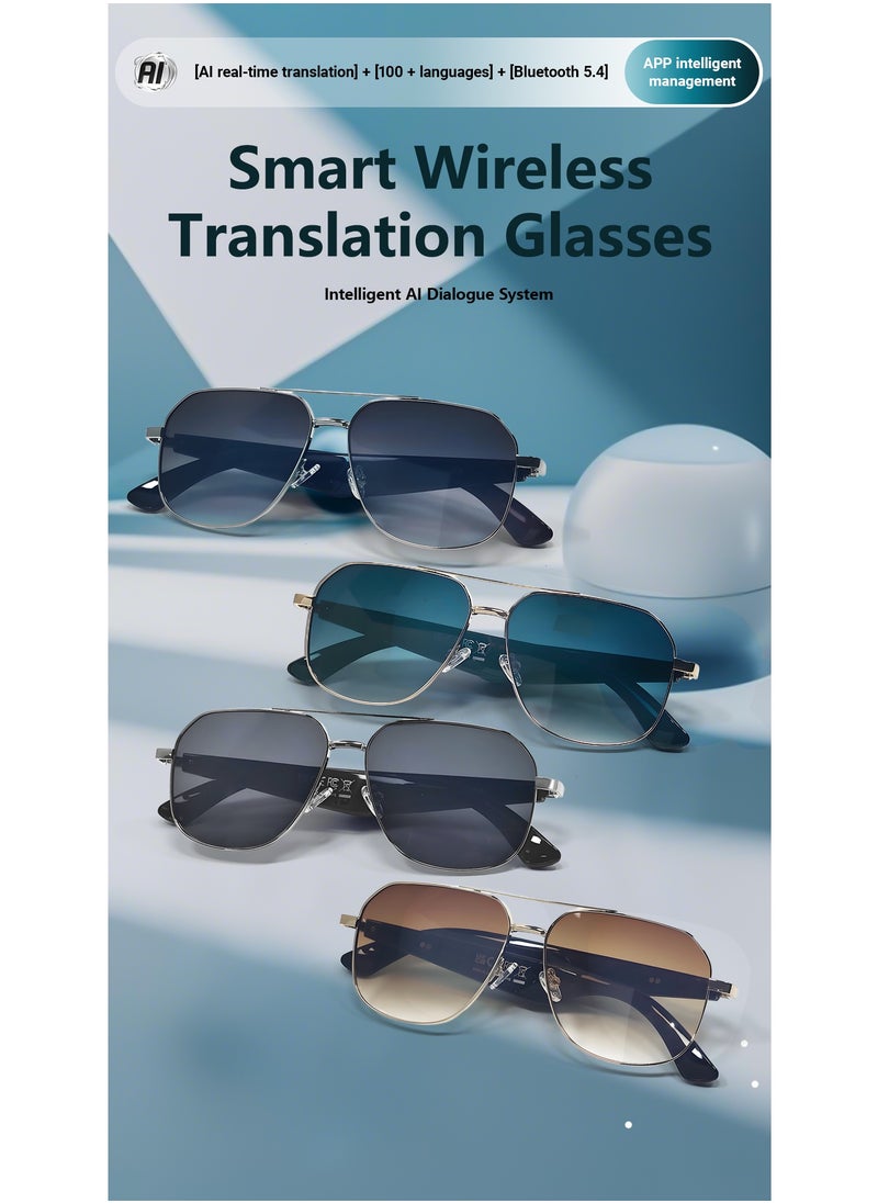 Generic Men Women Bluetooth Translate Sunglasses HD Call Audio Playback Sun Protection Cycling Sunglasses UV Protection Ultra-long Time Smart Glasses  - Image 2