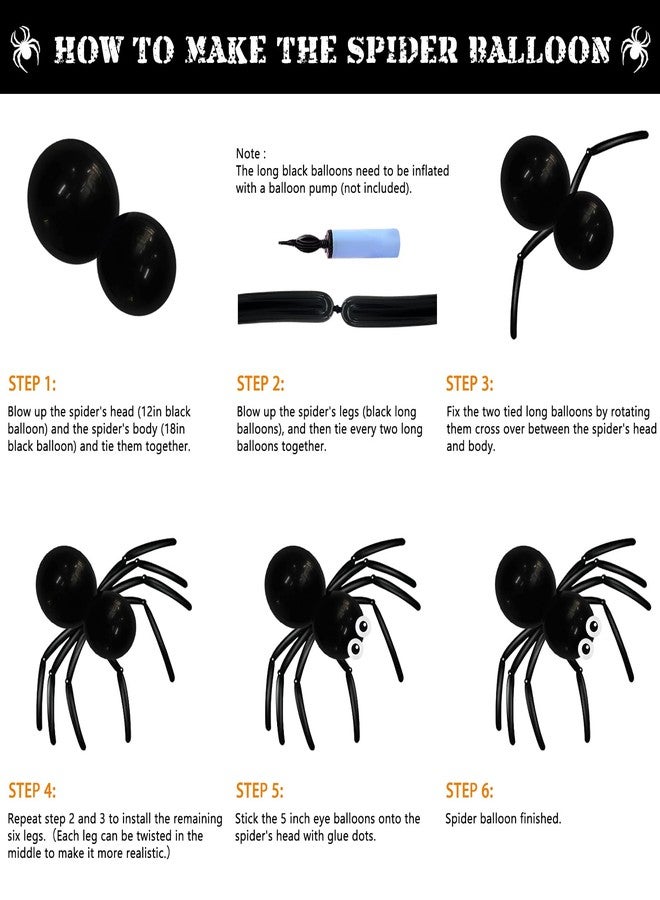 BORAMDO Halloween Birthday Decorations Party Supplies Halloween Themed Party Favors 105 Pcs Including Spider Web, Backdrop, Tablecloth, Cake Toppers, Spider Bat Wall Stickers, Balloons Arch and kit - Image 4