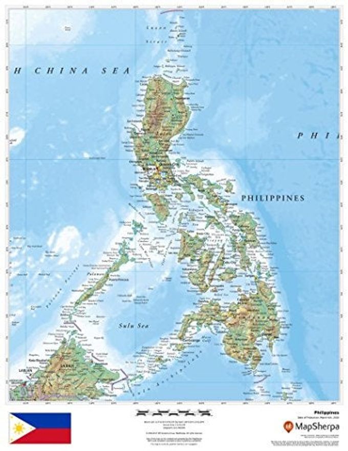 MapSherpa Philippines 17" X 22" Laminated Wall Map - Image 3