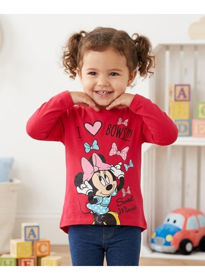 ديزني تيشيرت ديزني ميني ماوس بأكمام طويلة مصنوع من القطن بنسبة 100% من KidsTV - Image 3