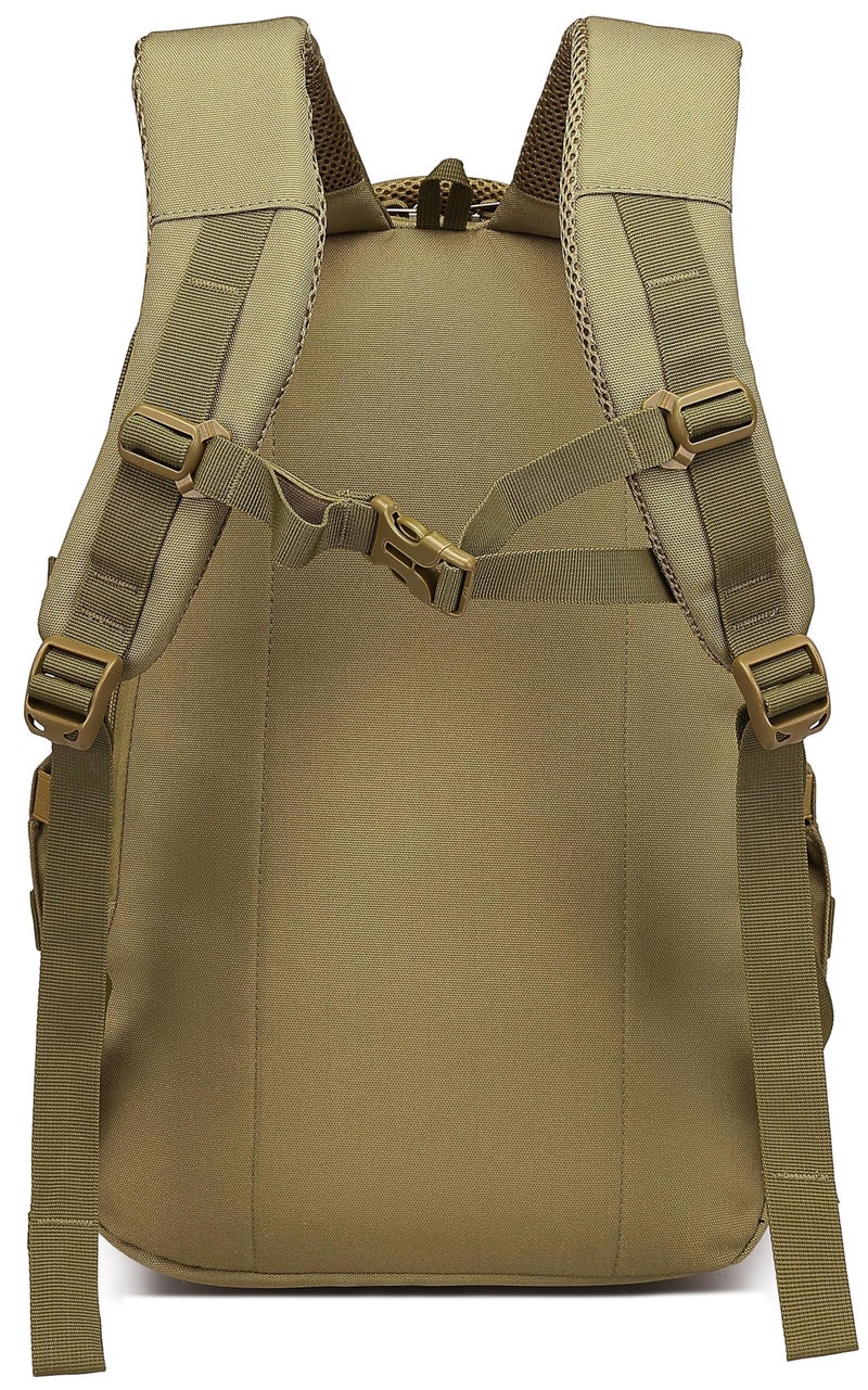 Wotony Military tactical backpack, nylon military MOLLE backpack, 3-day assault bag, used for outdoor hiking, camping and hunting (Khaki) - Image 4