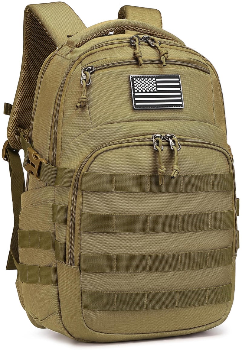 Wotony Military tactical backpack, nylon military MOLLE backpack, 3-day assault bag, used for outdoor hiking, camping and hunting (Khaki) - Image 3