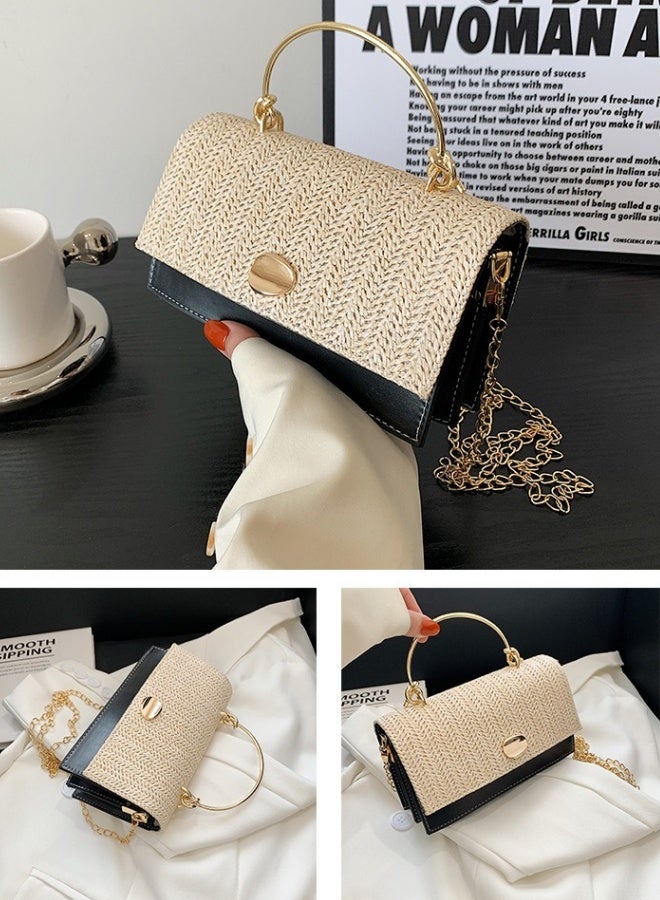 SHABILI Women's Contrast Color Shoulder Bag, Ladies PU Leather Crossbody Bag Handbag Sling Bag Side Bag Carry Bag, Portable Mobile Phone Bag Small Bag Satchel Bag Coin Purse for Girls，College Students  - Image 3