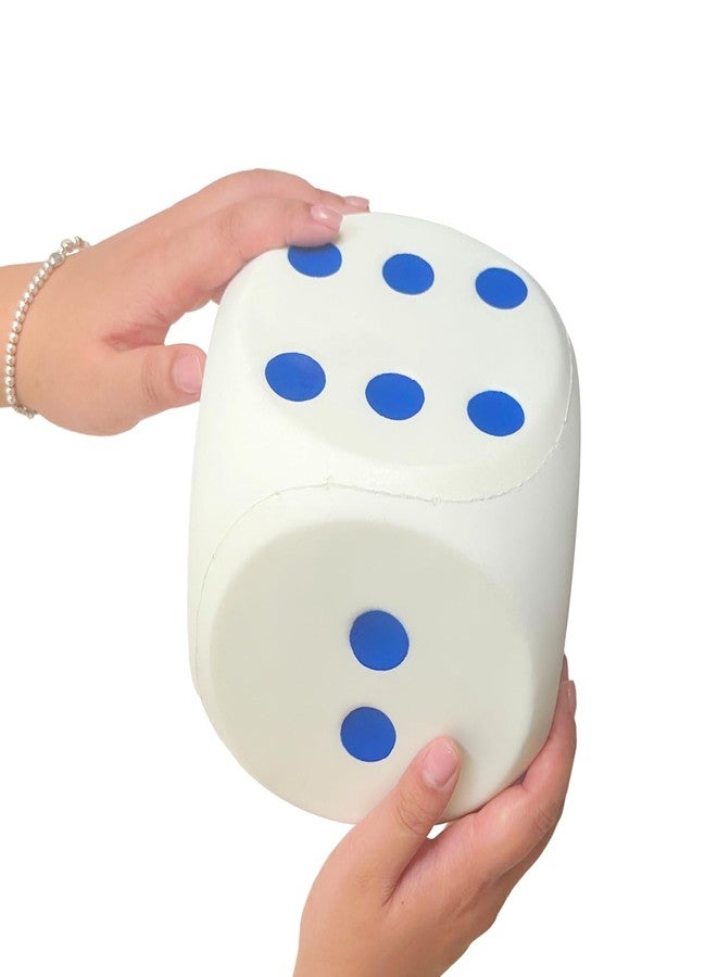 funnysquee 5.9 Inches Jumbo Foam Dice, A Fun-Filled, Educational Giant Toy for Game Nights and Learning Sessions (Lucky White) - Image 3