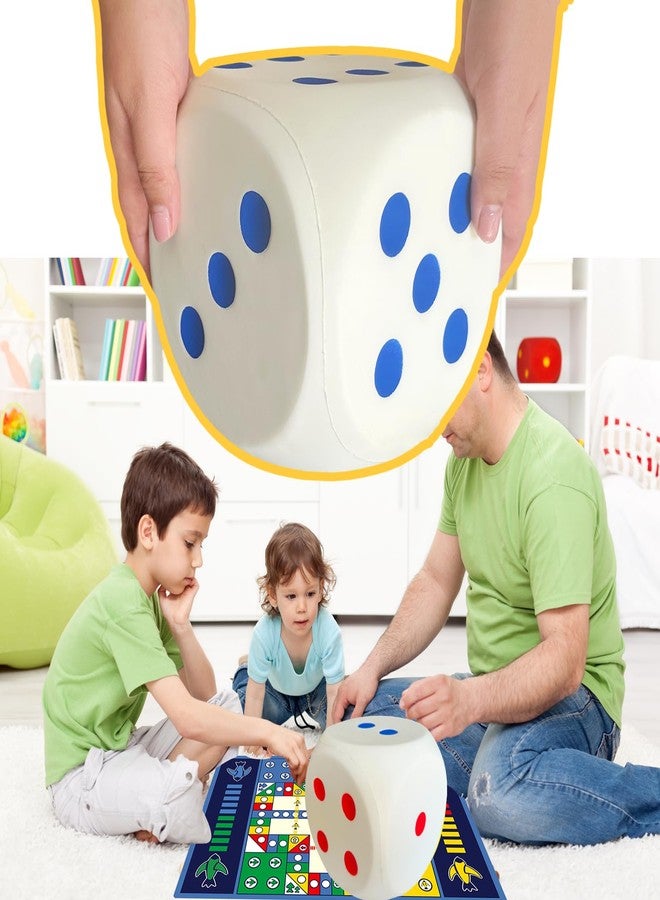 funnysquee 5.9 Inches Jumbo Foam Dice, A Fun-Filled, Educational Giant Toy for Game Nights and Learning Sessions (Lucky White) - Image 4