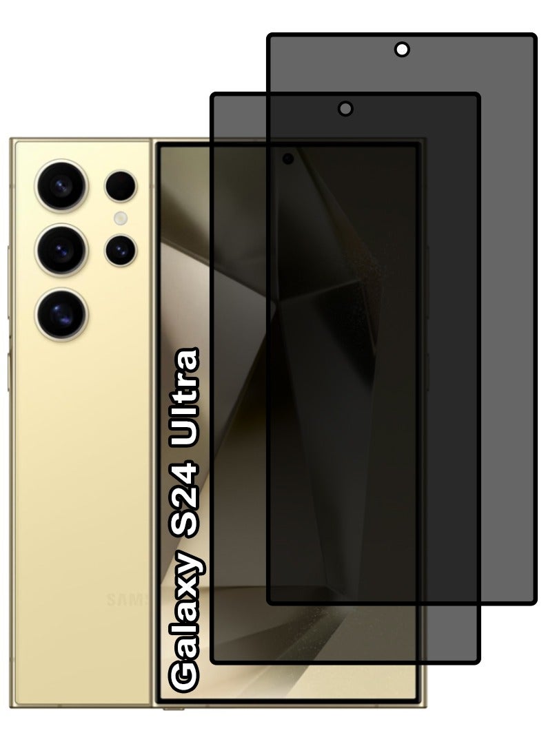 Theodor Pack of 2 Tempered Glass Screen Protector With 9H hardness For Samsung Galaxy S24 Ultra 6.8 Privacy - Image 1