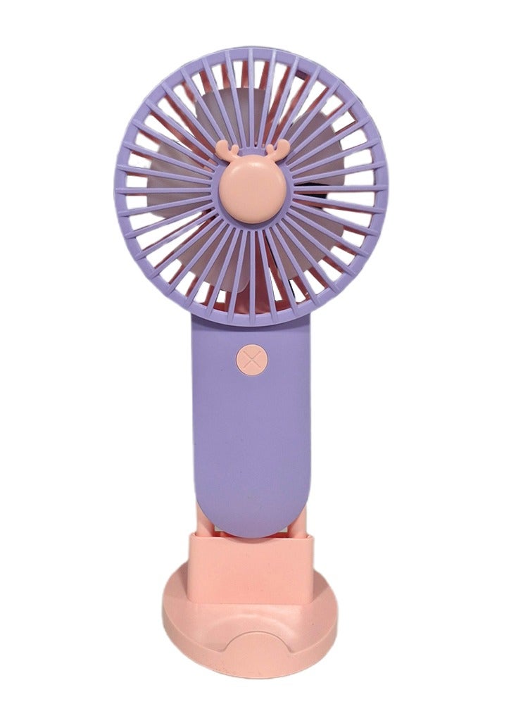 Mini handheld fan, small size and easy to carry in hand or put in bag, equipped with USB rechargeable battery, on/off button, multiple air speeds, nice gift for kids and adults - Image 1