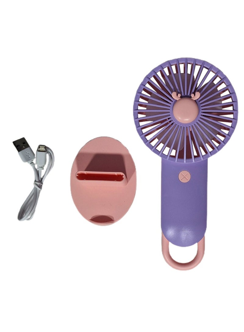 Mini handheld fan, small size and easy to carry in hand or put in bag, equipped with USB rechargeable battery, on/off button, multiple air speeds, nice gift for kids and adults - Image 5