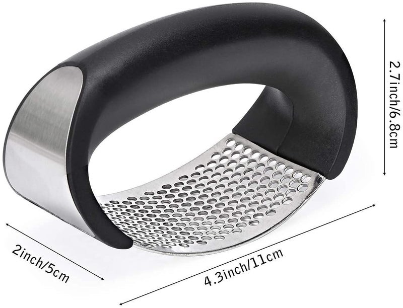 Rezdax Garlic Press Rocker, Premium Garlic Press Stainless Steel, Garlic Crusher with Silicone Garlic Peeler/Cleaning Brush, Easy Operate and Clean Kitchen Gadget - Image 2