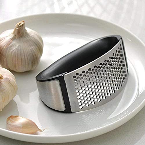 Rezdax Garlic Press Rocker, Premium Garlic Press Stainless Steel, Garlic Crusher with Silicone Garlic Peeler/Cleaning Brush, Easy Operate and Clean Kitchen Gadget - Image 3