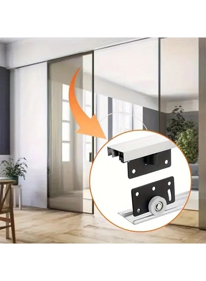 2 Pcs Black Industrial Sliding Door Wheels Durable Quiet Rollers For Wardrobe Closet - Image 4